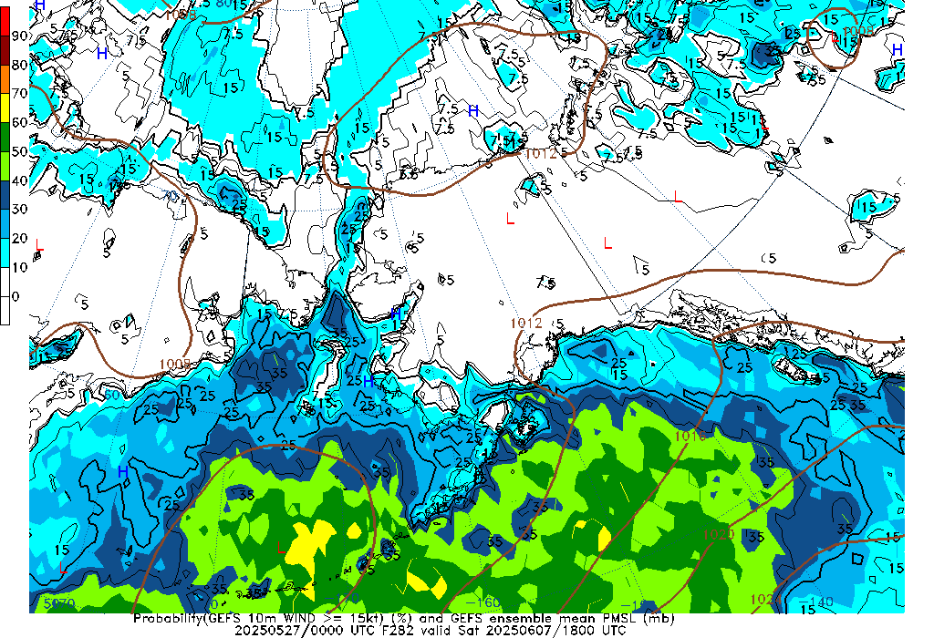 GEFS 282 Hour Prob 10m Wind >= 15kt image