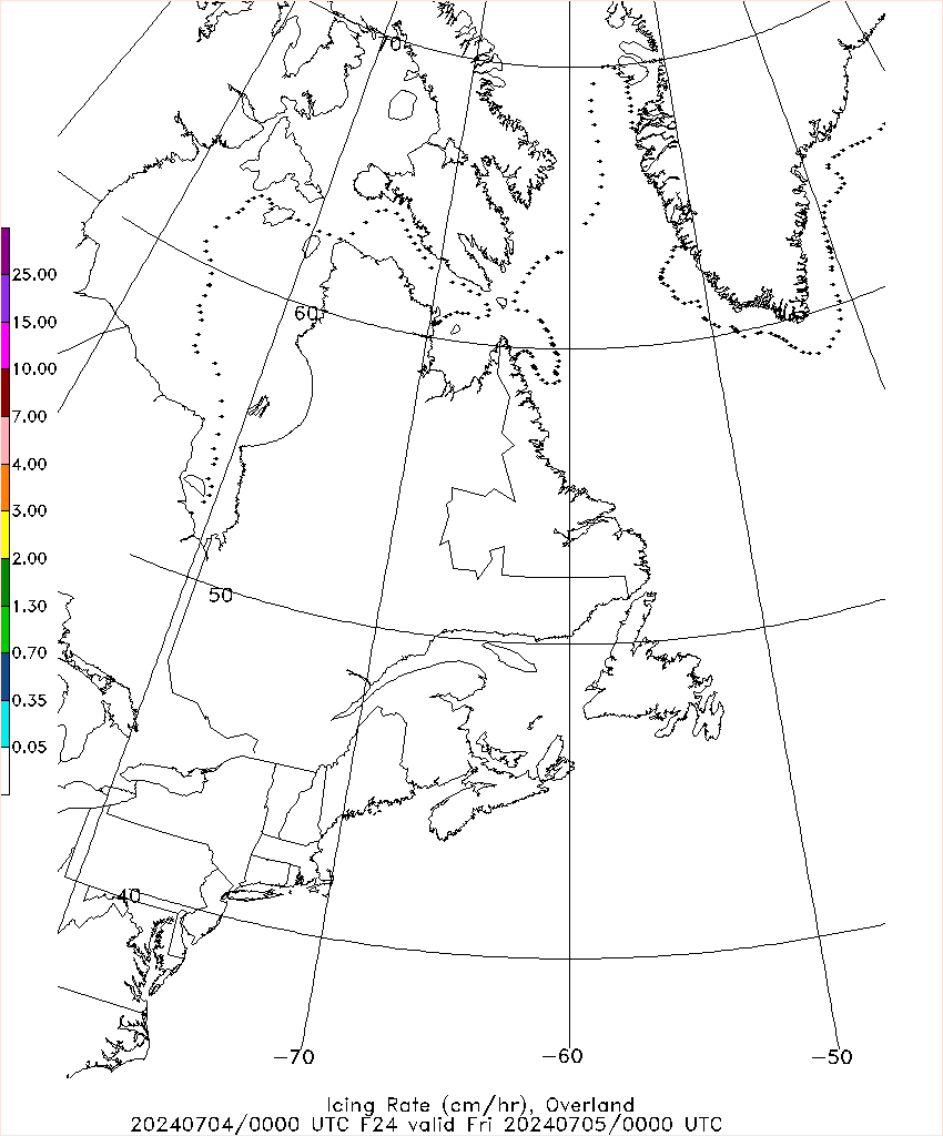 Latest 24 hour Atlantic icing forecast