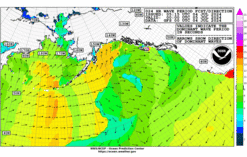 Latest 24 hour Alaska wave period forecast