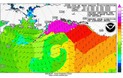 Latest 96 hour Alaska wave period forecast