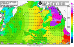 Latest 48 hour Pacific wave period forecast