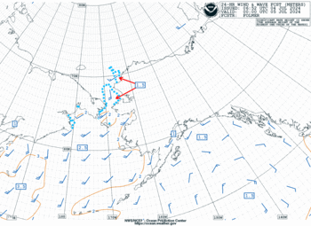Latest 24 hour Pacific (Alaska) wind & wave forecast