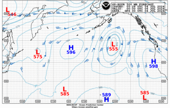 Latest 48 hour Pacific 500 mb forecast--High Seas