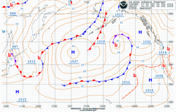 Latest 48 hour Pacific surface forecast
