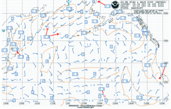 Latest 48 hour Pacific wind & wave forecast
