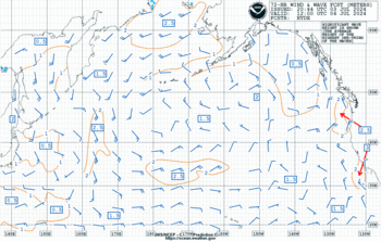 Latest 72 hour Pacific wind & wave forecast