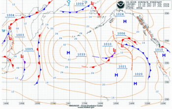 Latest 96 hour Pacific surface forecast